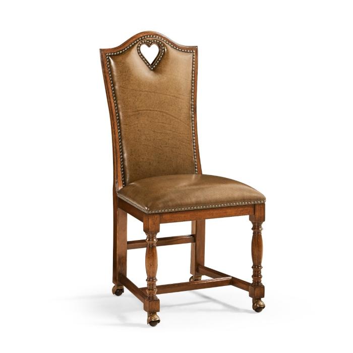 Jonathan Charles High Back Chair Playing Card Heart - Leather 1