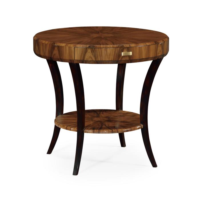 Jonathan Charles Round Side Table with Drawer Satin 6