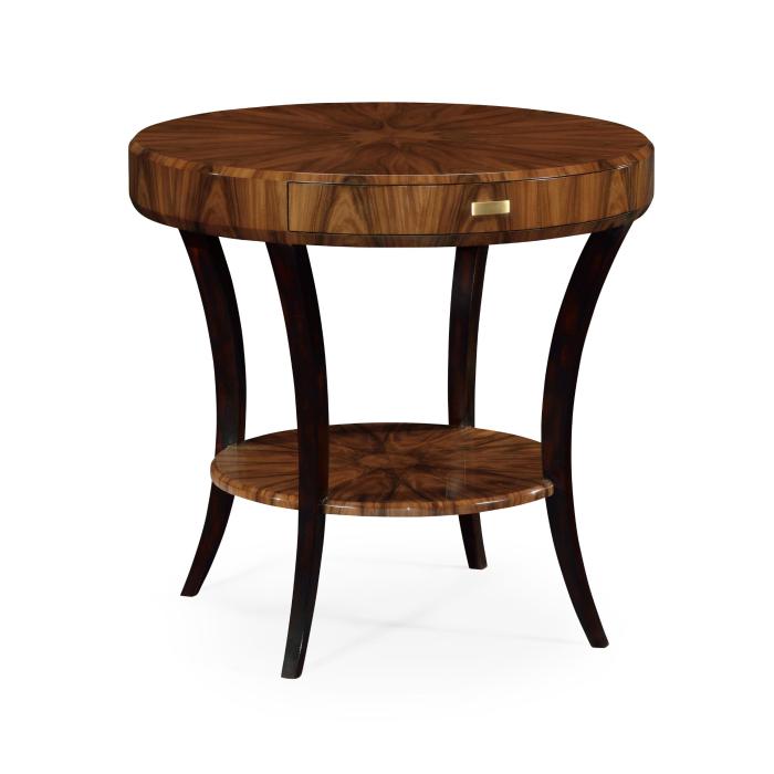Jonathan Charles Round Side Table with Drawer High Lustre 1