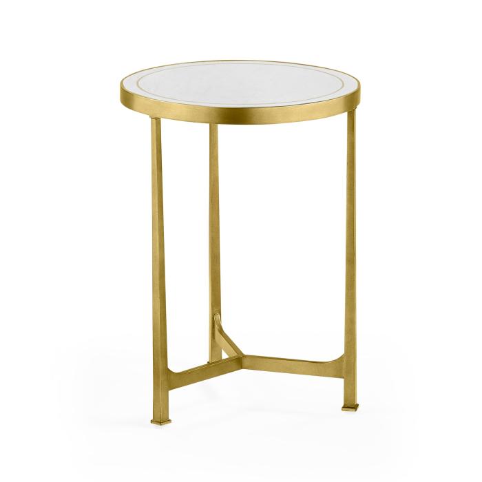 Jonathan Charles Round Lamp Table Contemporary in Eglomise - Gilded 4