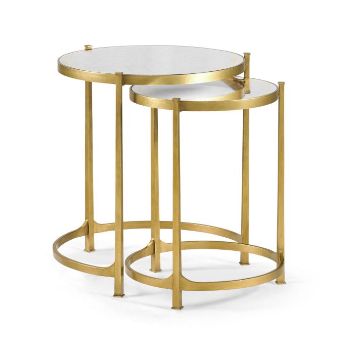 Jonathan Charles Round Nest of Tables Contemporary - Gilded 1