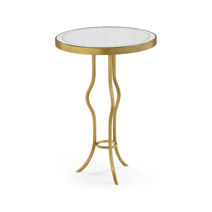 Jonathan Charles Round Accent Table Contemporary - Gilded 1