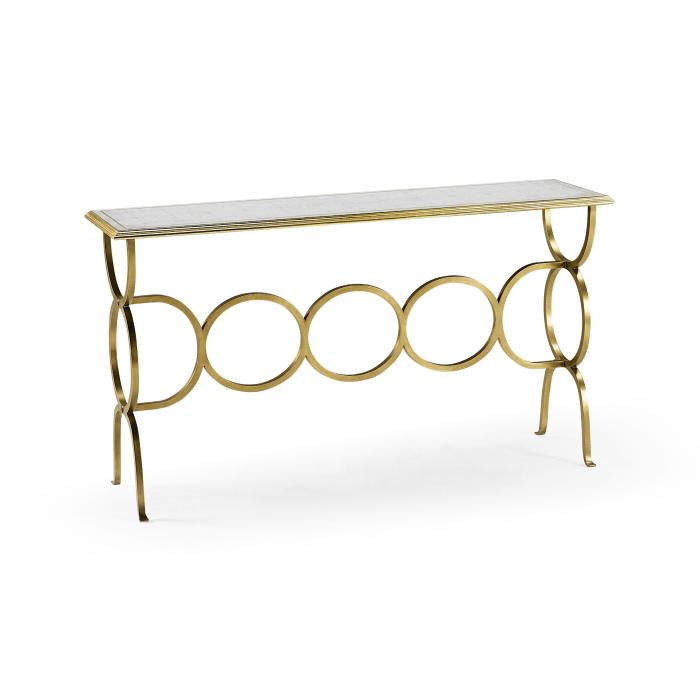 Jonathan Charles Console Table Circles - Gilded 1