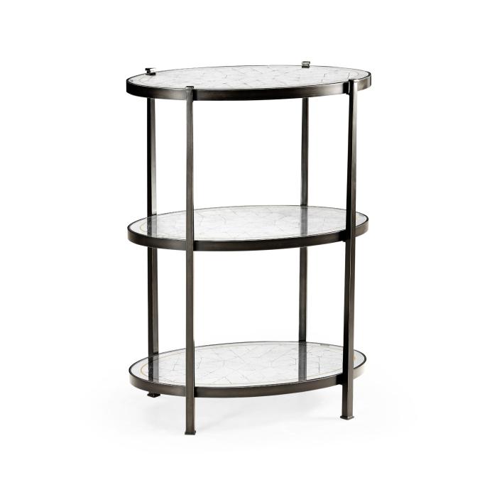 Jonathan Charles Large Oval Side Table Contemporary Three-Tier - Bronze 5
