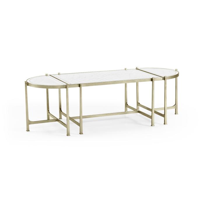 Jonathan Charles Bunching Coffee Table Trio Contemporary - Silver 1