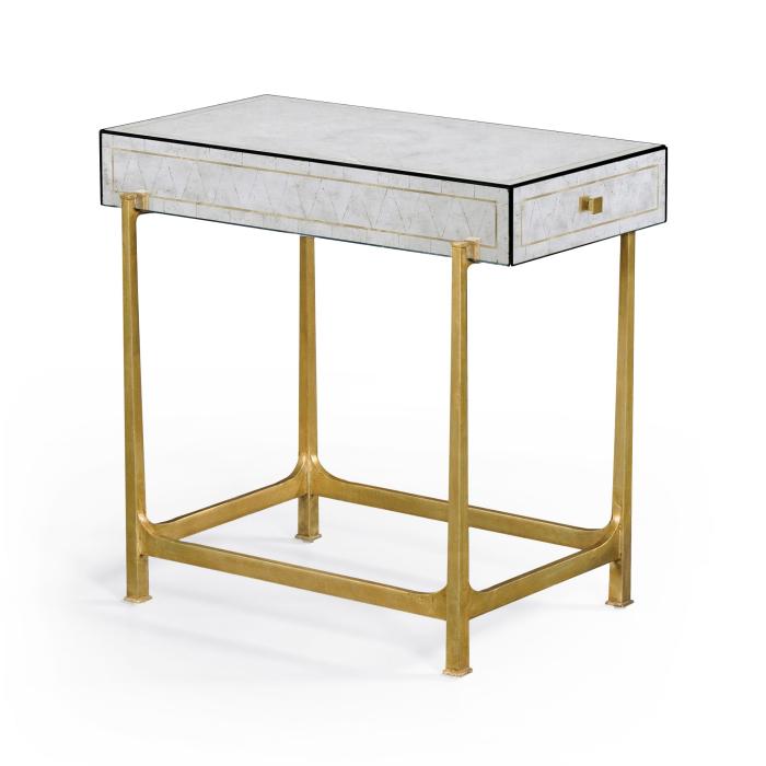 Jonathan Charles Side Table with Drawer Contemporary in Eglomise - Gilded 1