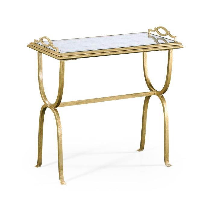 Jonathan Charles Side Table Horseshoe with Removable Tray Top - Gilded 4