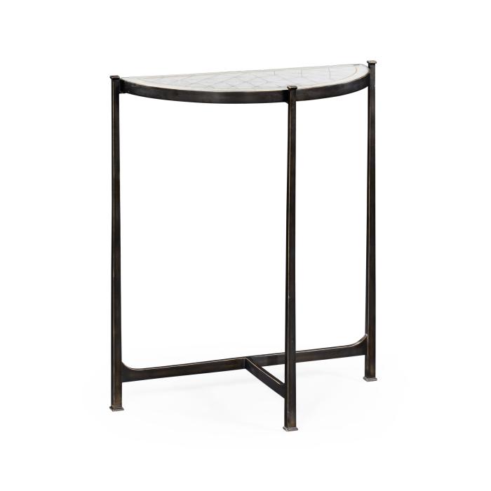 Jonathan Charles Small Demilune Console Table Contemporary - Bronze 3