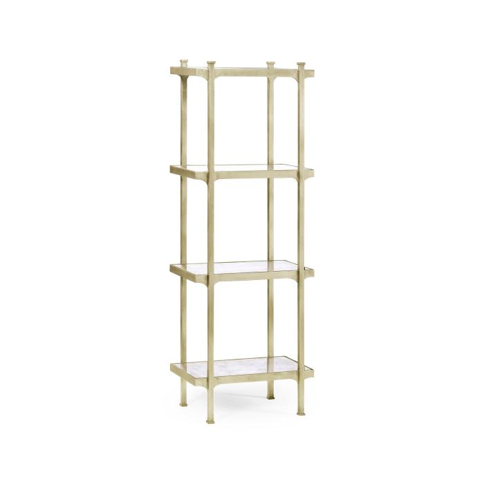 Jonathan Charles Narrow Etagere Contemporary Four-Tier - Silver 1