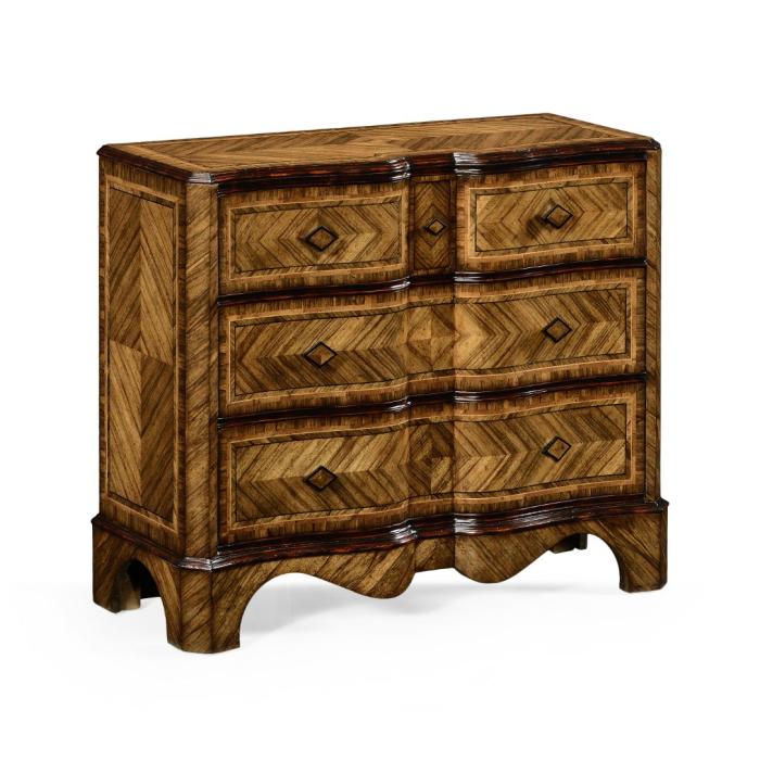 Jonathan Charles Large argentinian walnut chest of drawers 1