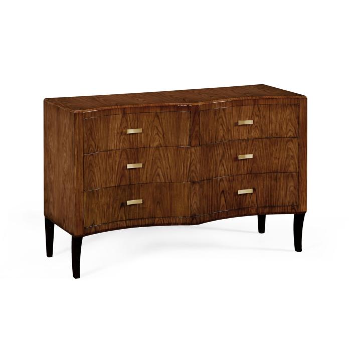 Jonathan Charles Double Concave Chest of Drawers with Brass High Lustre 4