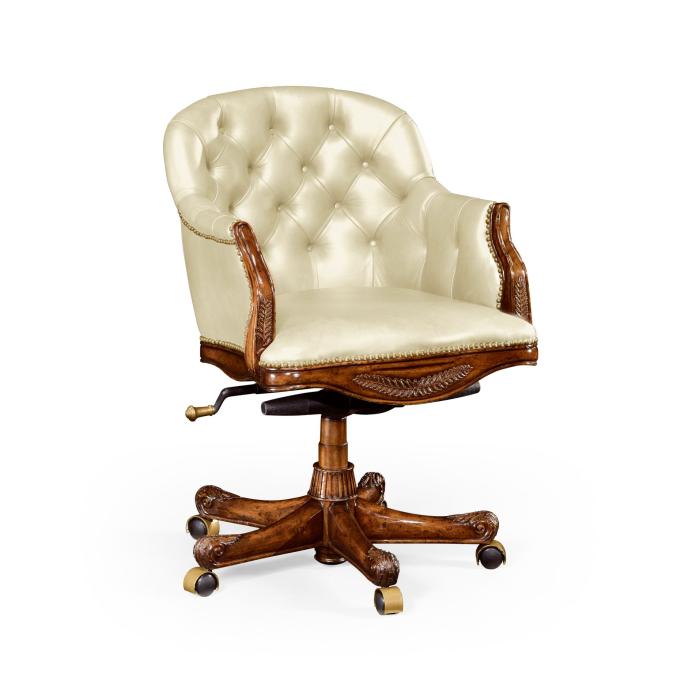 Jonathan Charles Office Chair Chesterfield Style in Cream Leather 1