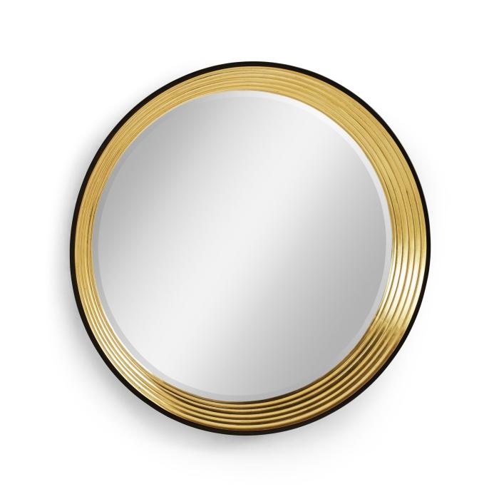 Jonathan Charles Round Mirror Modernist - Gold Leaf 6
