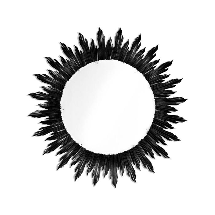 Jonathan Charles Large Wall Mirror Sunburst - Black 2