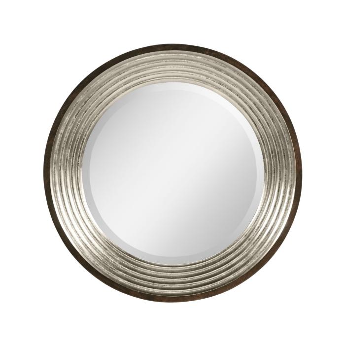 Jonathan Charles Silver Espresso Round Wall Mirror 4