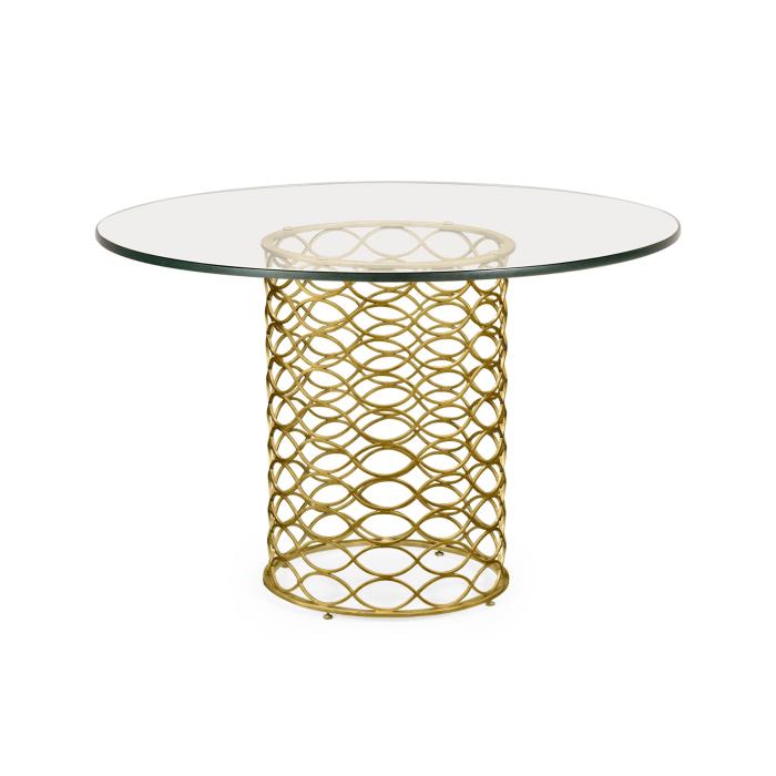 Jonathan Charles Round Dining Table Interlaced - Gilded 1