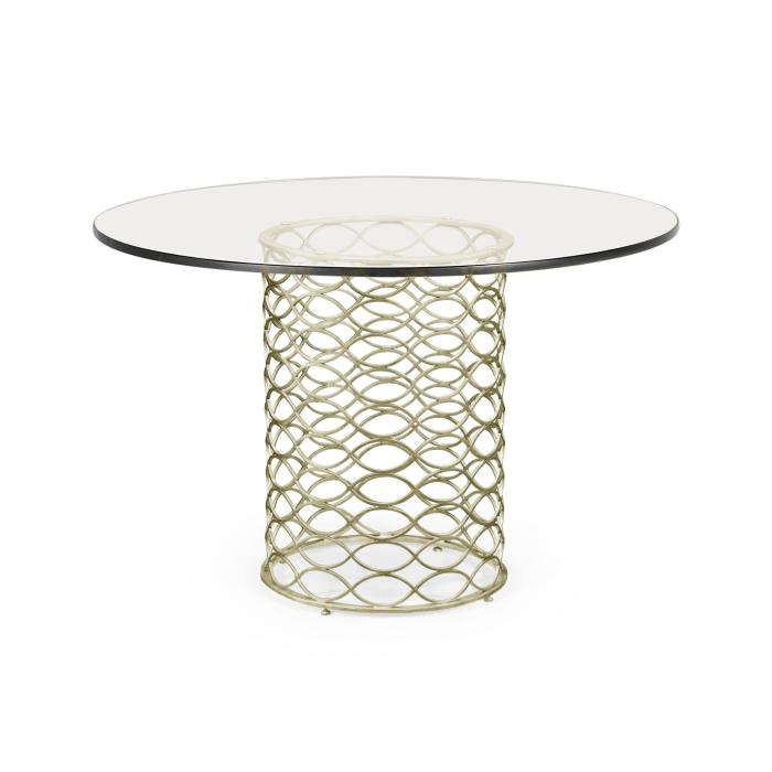 Jonathan Charles Round Dining Table Interlaced - Silver 1
