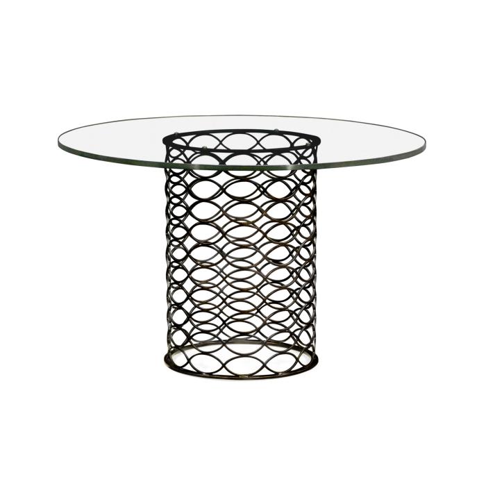 Jonathan Charles Round Dining Table Interlaced - Bronze 4