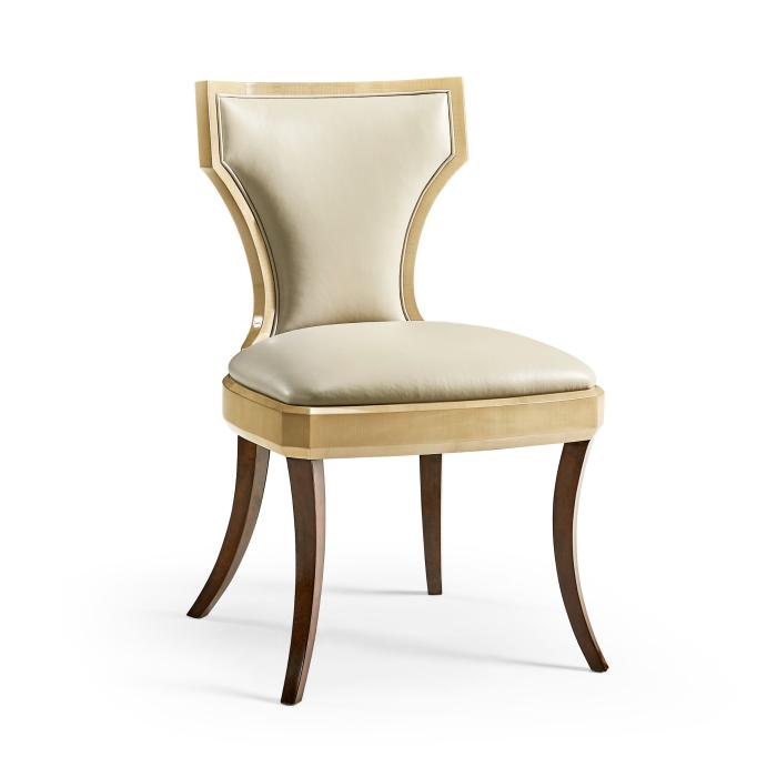 Jonathan Charles Dining Chair Klismos in Champagne - Cream Leather 1