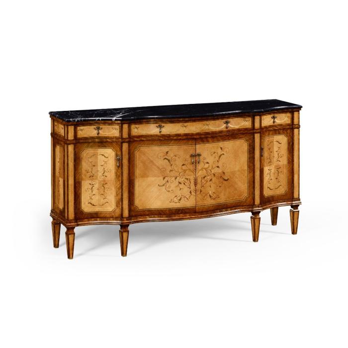Jonathan Charles Serpentine Sideboard Louis XV with Marble Top 1