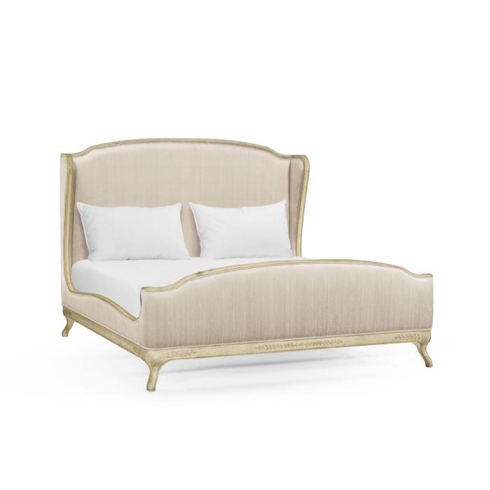 Jonathan Charles Super King Bed Frame Louis XV in Country Sage - Chalk Silk 1