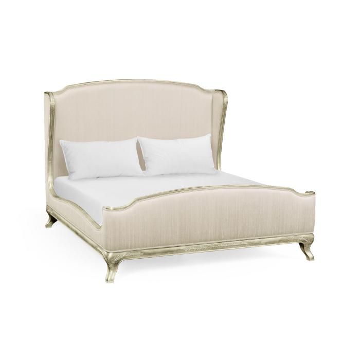 Jonathan Charles Super King Bed Frame Louis XV in Grey Weathered - Chalk Silk 1