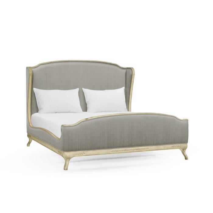 Jonathan Charles Super King Bed Frame Louis XV in Country Sage - Dove Silk 1