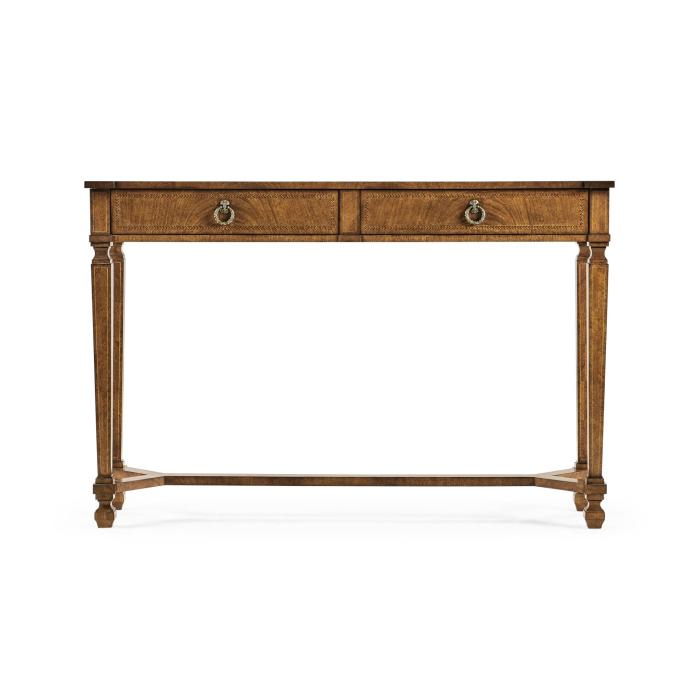 Jonathan Charles Console Table with Drawers French Empire in Walnut 1