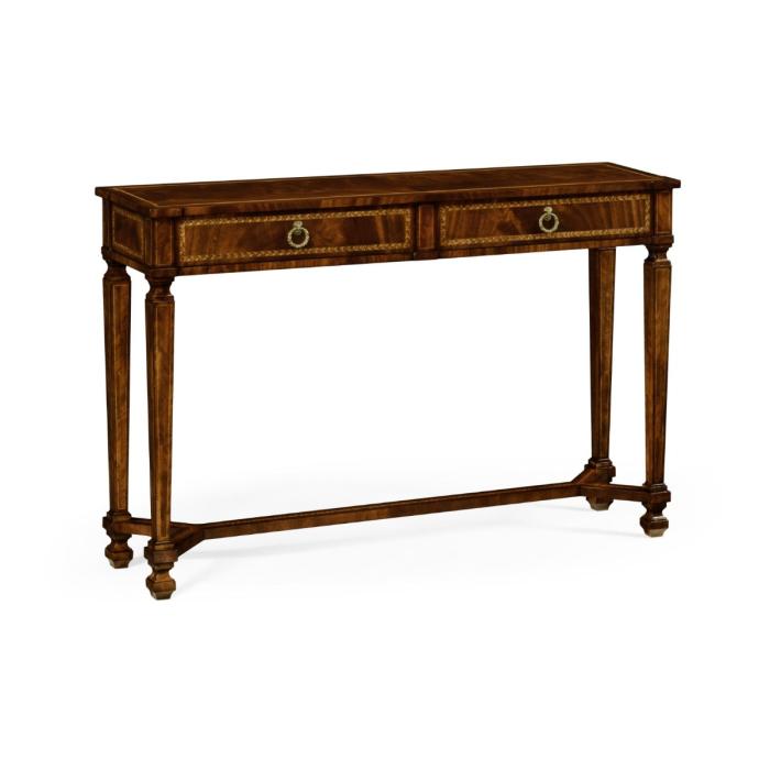 Jonathan Charles Console Table with Drawers French Empire in Mahogany 2