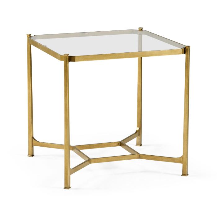 Duresta Square Side Table Contemporary with Glass Top - Gilded 3