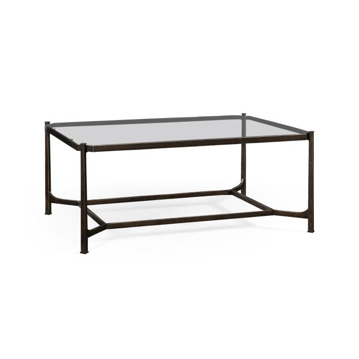 Jonathan Charles Coffee Table Contemporary with Glass Top - Bronze 4