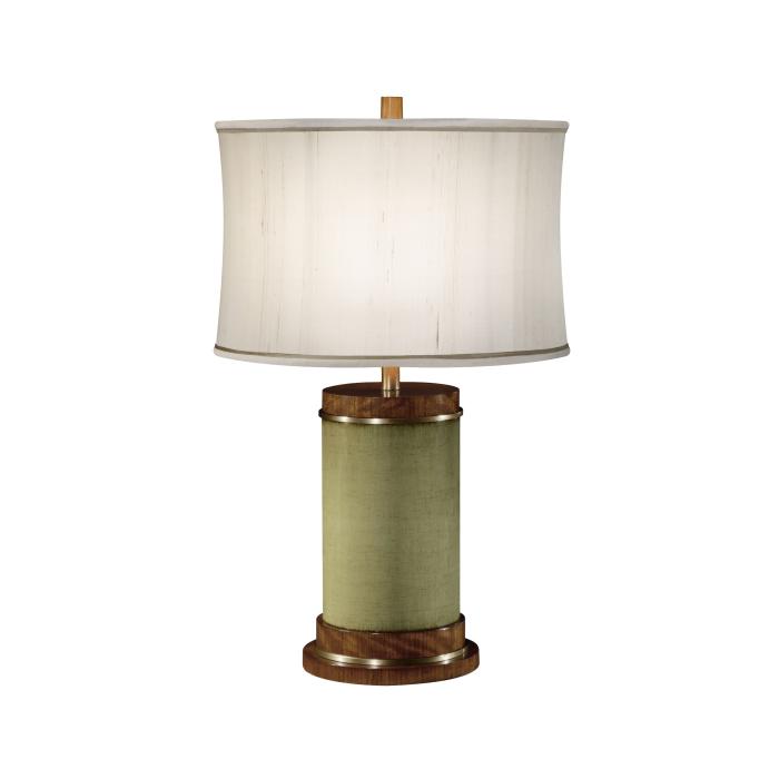 Jonathan Charles Cylindrical Table Lamp Italian 1950s - Sage 2