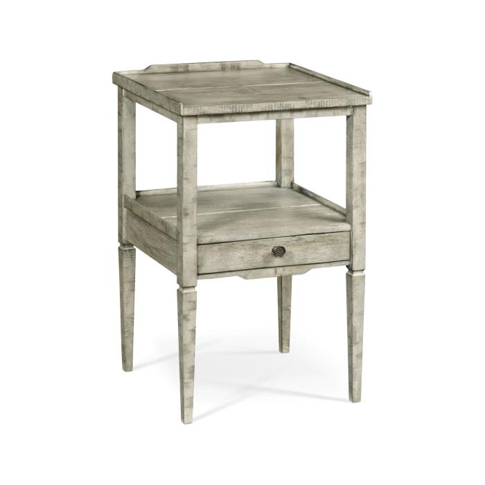 Jonathan Charles Square Lamp Table Rustic With Drawer in Rustic Grey 6