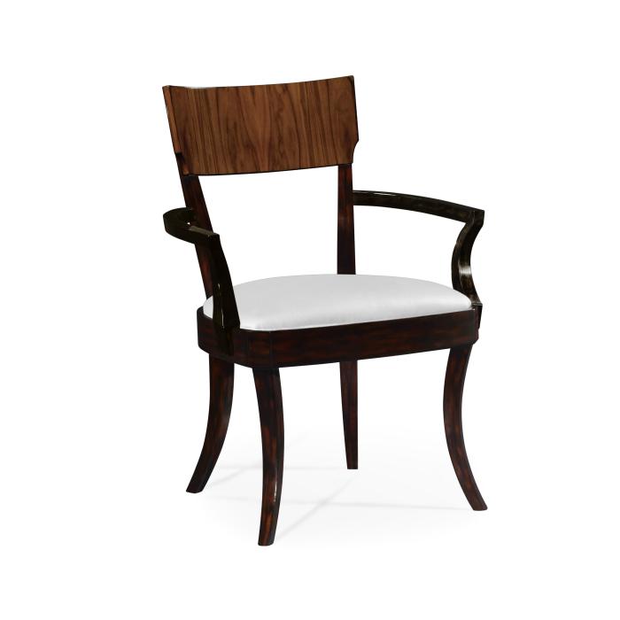 Jonathan Charles Dining Chair with Arm High Lustre Rosewood in COM 1