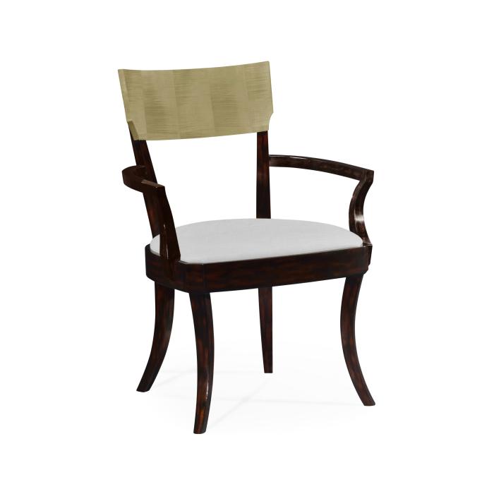 Jonathan Charles Dining Chair with Arms Art Deco in Champagne - COM 1