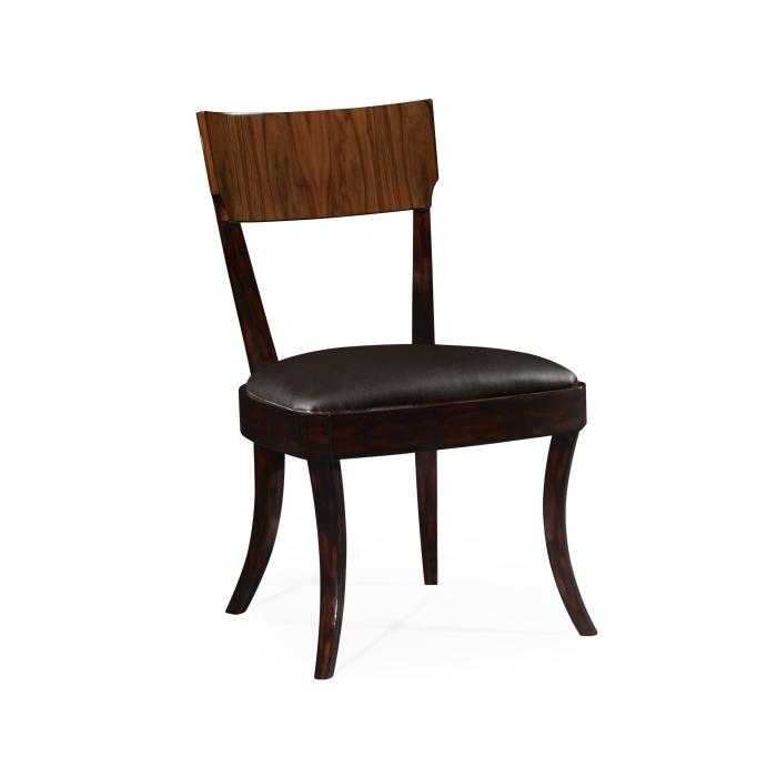 Jonathan Charles Dining Chair with Arm High Lustre Rosewood in Dark Chocolate Leather 4