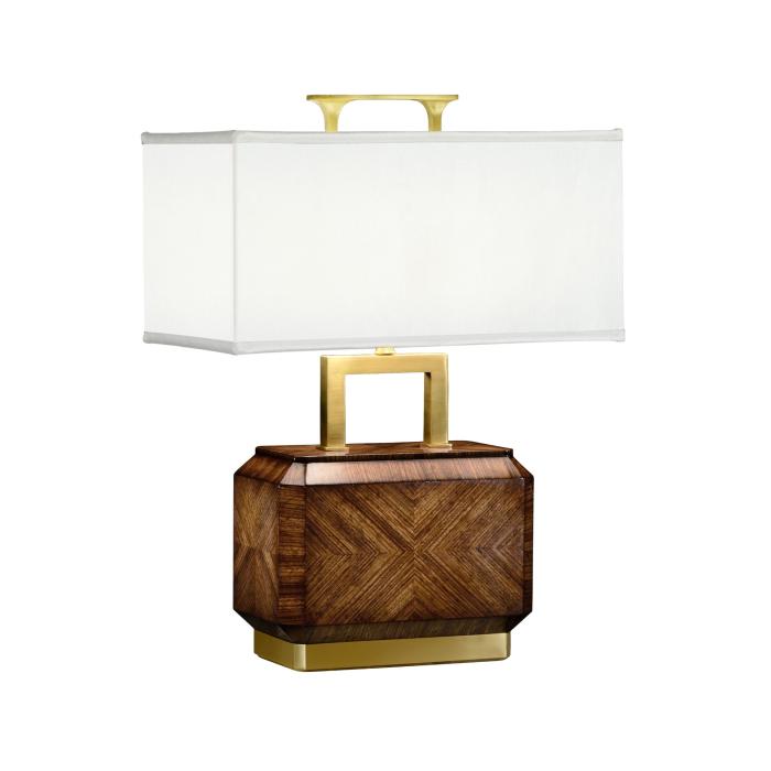 Jonathan Charles Table Lamp Chinese Tea Caddy in Zebrano 1