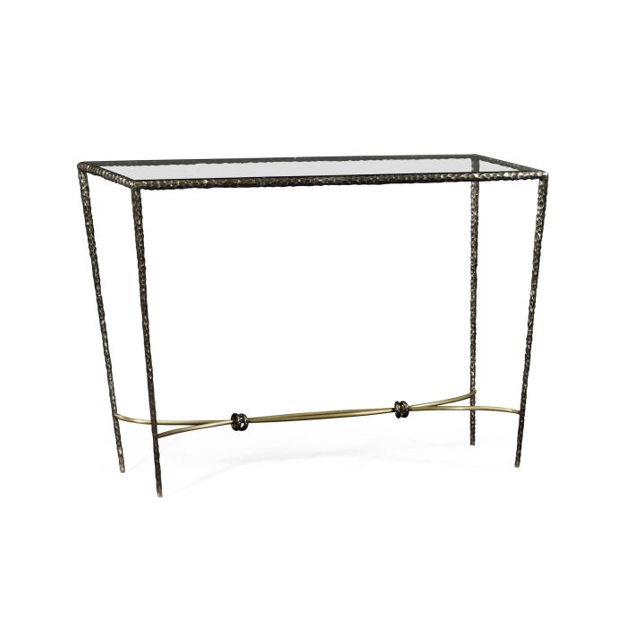 Jonathan Charles Console Table Hammered - Black 3