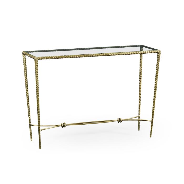 Jonathan Charles Console Table Hammered - Brass 2