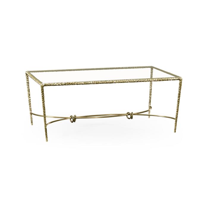 Jonathan Charles Coffee Table Hammered - Brass 3