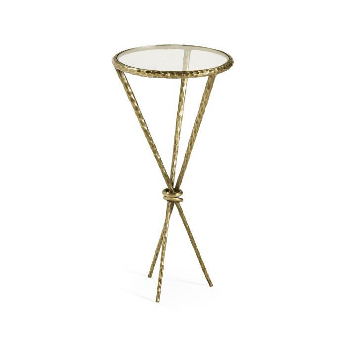 Jonathan Charles Wine Table Hammered - Brass 6
