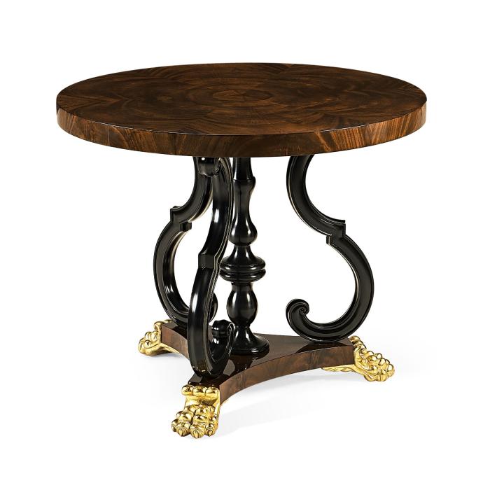 Jonathan Charles Mahogany centre table with gilded lions paw feet 6