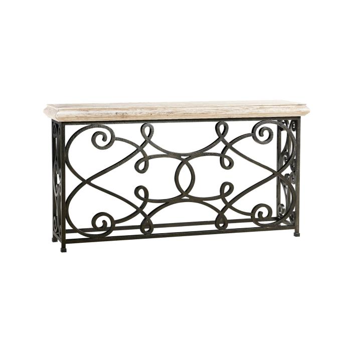 Jonathan Charles Large Console Table Wrought Iron - Limed 6