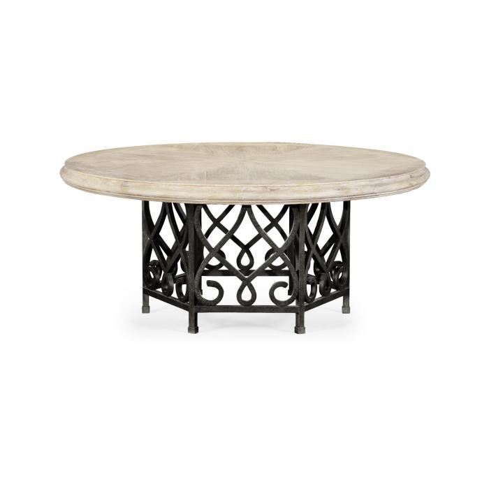 Jonathan Charles Round Dining Table Wrought Iron - Limed 4