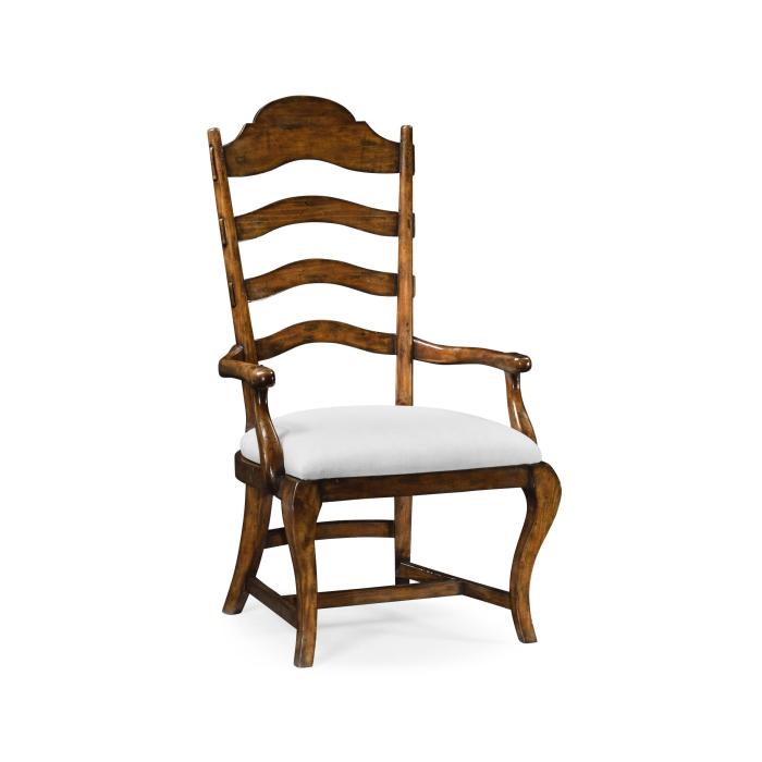 Jonathan Charles Dining Chair with Arm in Rustic Walnut - COM 1