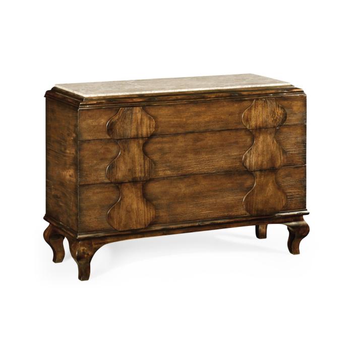 Jonathan Charles Chest of Drawers Eclectic with Marble Top - Rustic Walnut 6