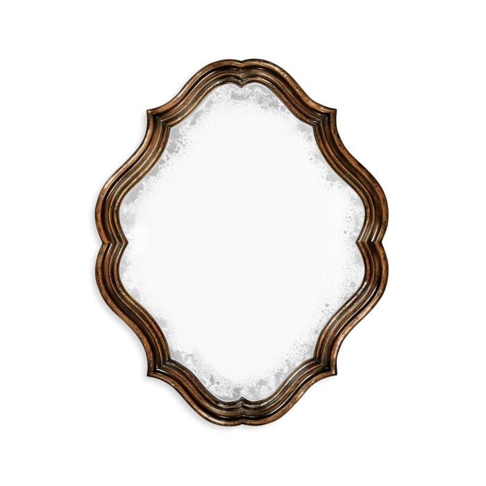 Jonathan Charles Rustic walnut oval antique mirror 1