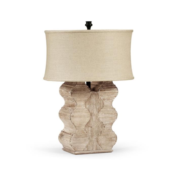 Jonathan Charles Table Lamp Eclectic with Curvy Base - Limed Acacia 1
