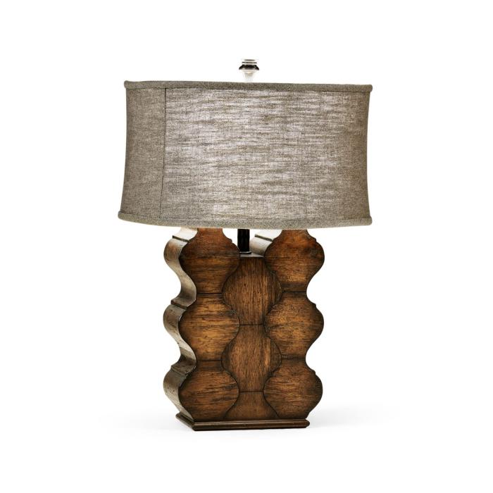 Jonathan Charles Table Lamp Eclectic with Curvy Base - Rustic Walnut 6