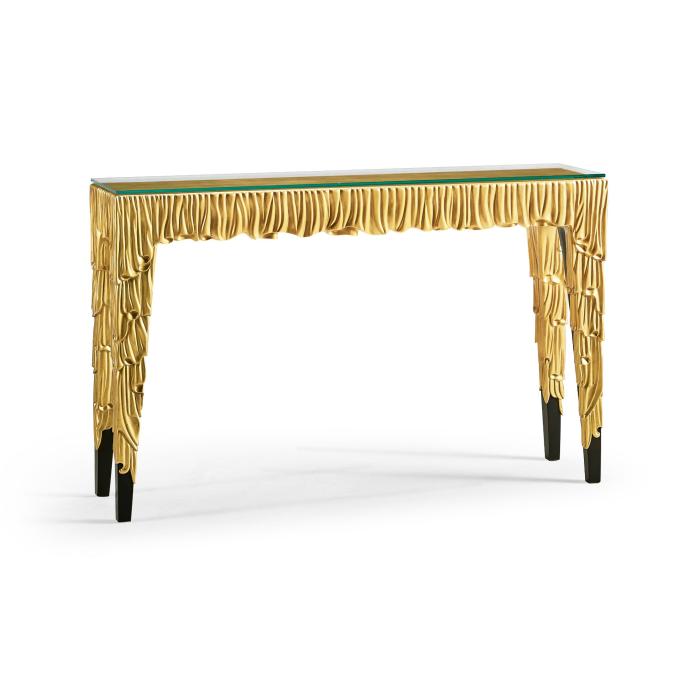 Jonathan Charles Narrow Console Table Candle Wax - Gold 11